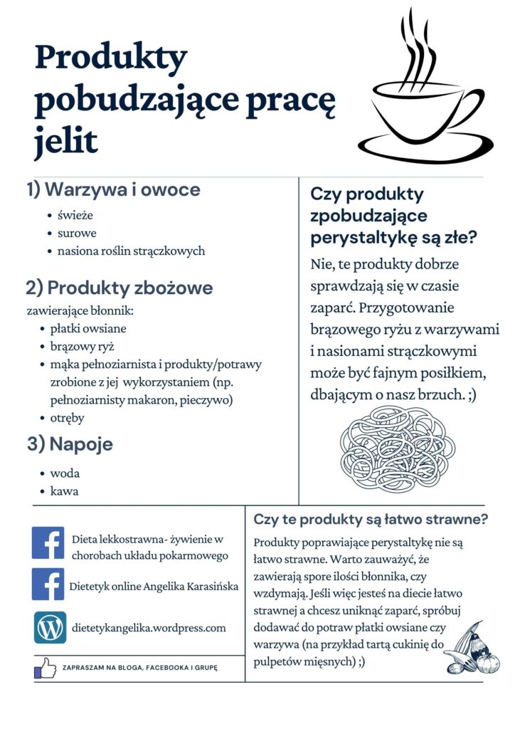 Produkty pobudzające pracę jelit. Przeciwdziałaj zaparciom w diecie lekkostrawnej